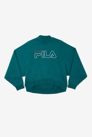 FILA Hanami Sweatshirts Blue / White,Womens Clothing | CA.LBSPKT690